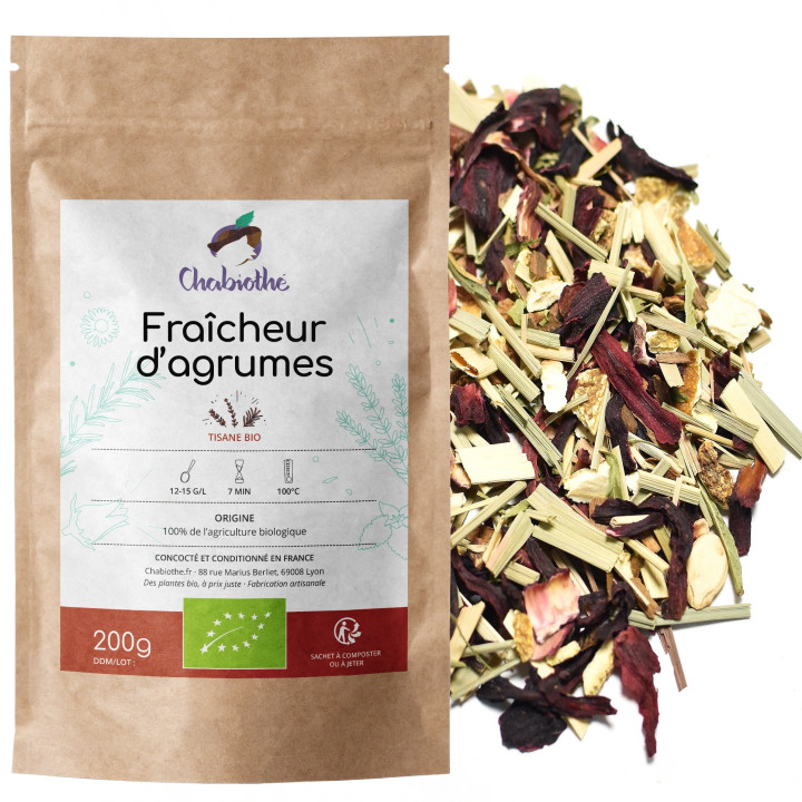 Infusion glacé bio à l'hibiscus