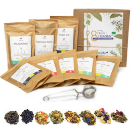 8 Thés et Tisanes Bio - Coffret cadeau dégustation